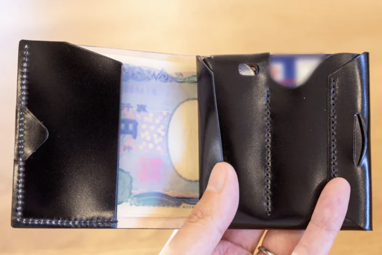 点と線 二つ折り財布 usuha-kai 生成 - 折り財布