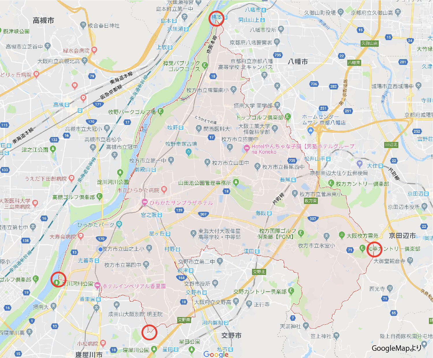 地図上での枚方市の中心はどこ？【ひらかたクイズ】 枚方つーしん