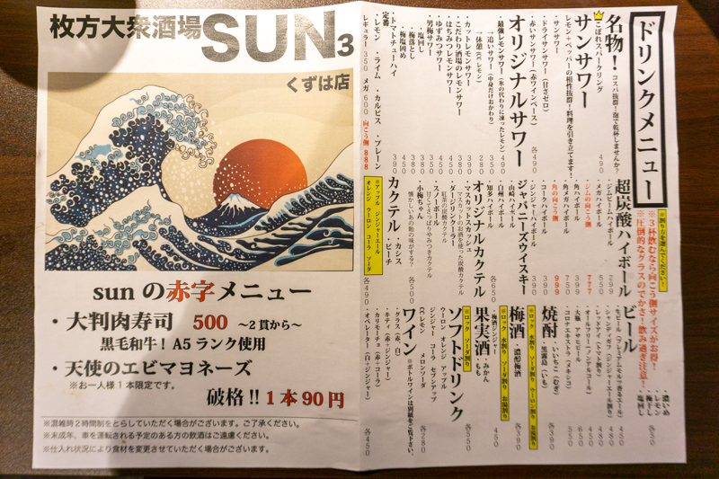 エルくずはにつくってた 枚方大衆酒場sun がオープンしてる 枚方つーしん